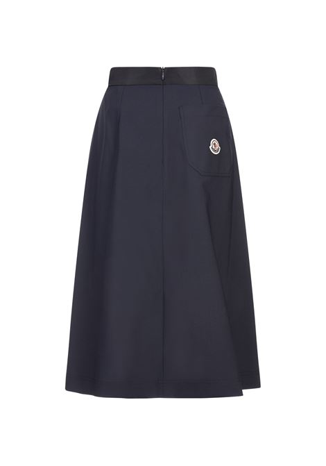 Gonna Midi Plissé In Misto Lana Blu Navy MONCLER | 093-2D00007 54AUD774